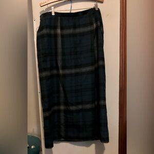 Jessica London Plaid Midi Skirt - Black and Green